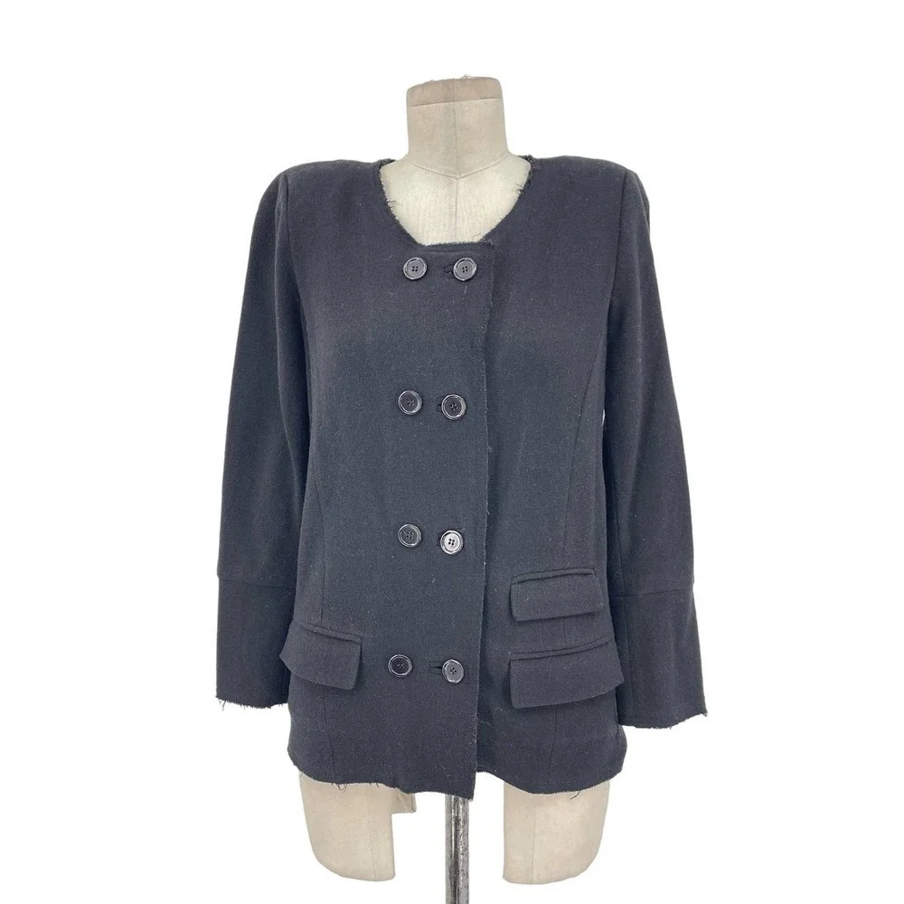 Isabel Marant Etoile Black Virgin Wool Double Breasted‎ Sweater Size 2 US 6